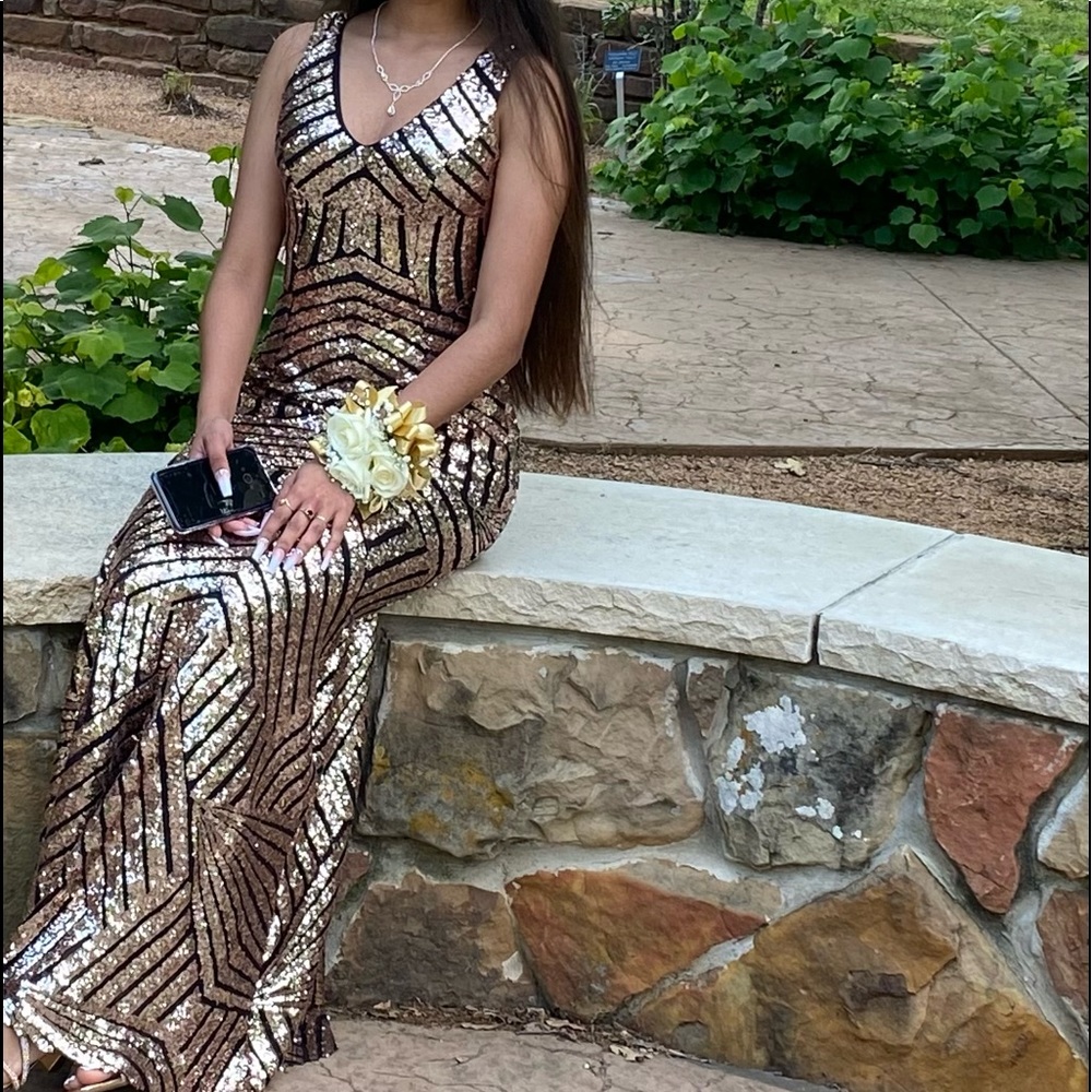 Gold prom dress